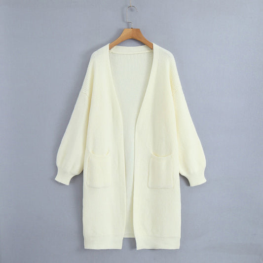 Lazy style long sweater jacket for women