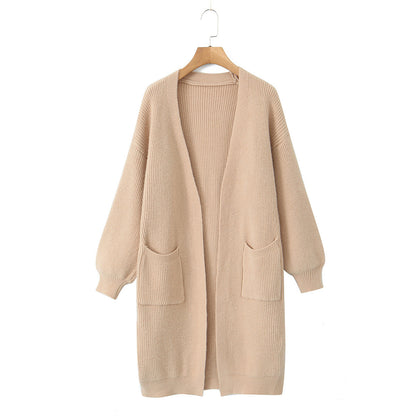 Lazy style long sweater jacket for women