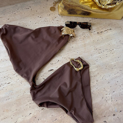 One-Piece Swimsuit Women's Sexy  Bikini Ladies' Single Shoulder Swimwear Wholesale Bikini