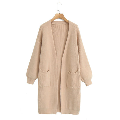 Lazy style long sweater jacket for women