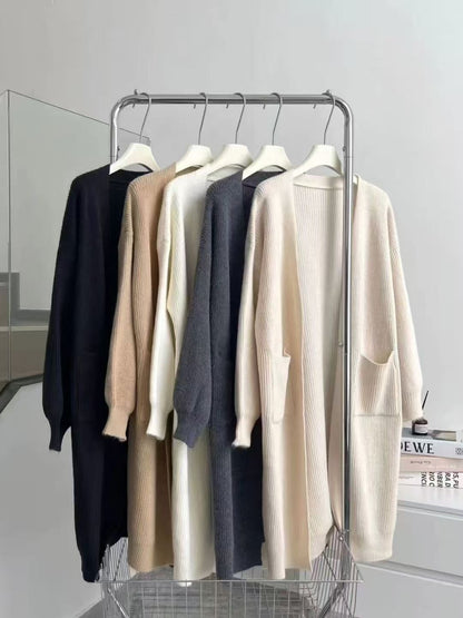 Lazy style long sweater jacket for women