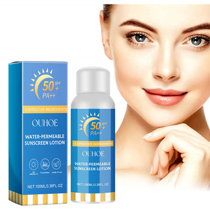 Water-Permeable Sunscreen Lotion, Summer Outdoor Isolation Uv Rapid Film Moisturizing Refreshing Non-Sticky