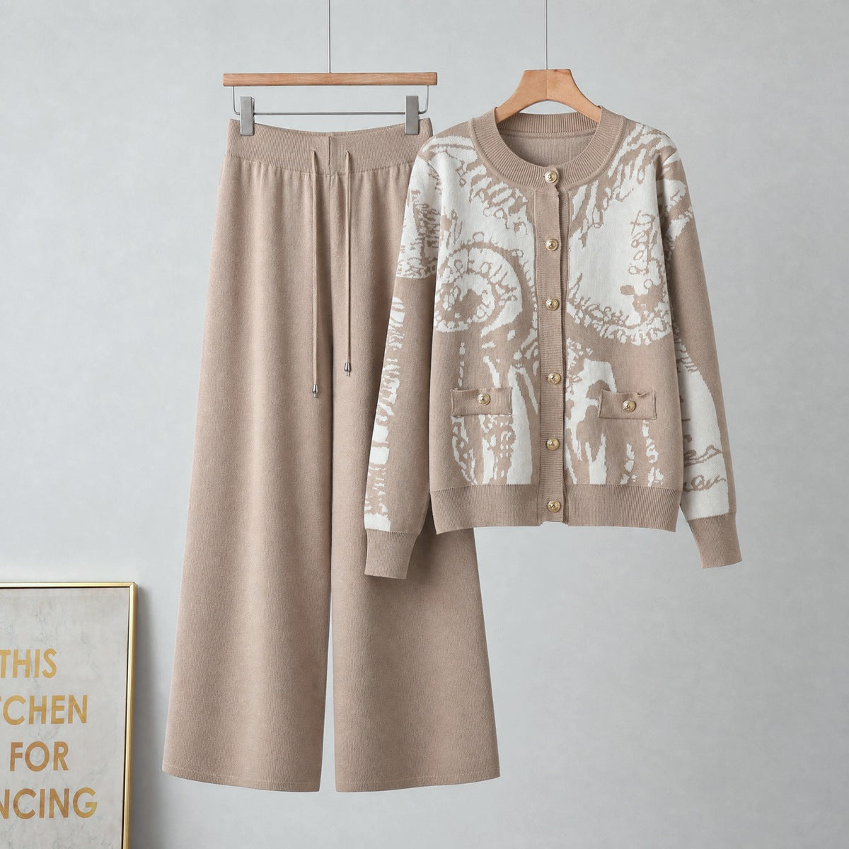 Cardigan sweater two-piece set