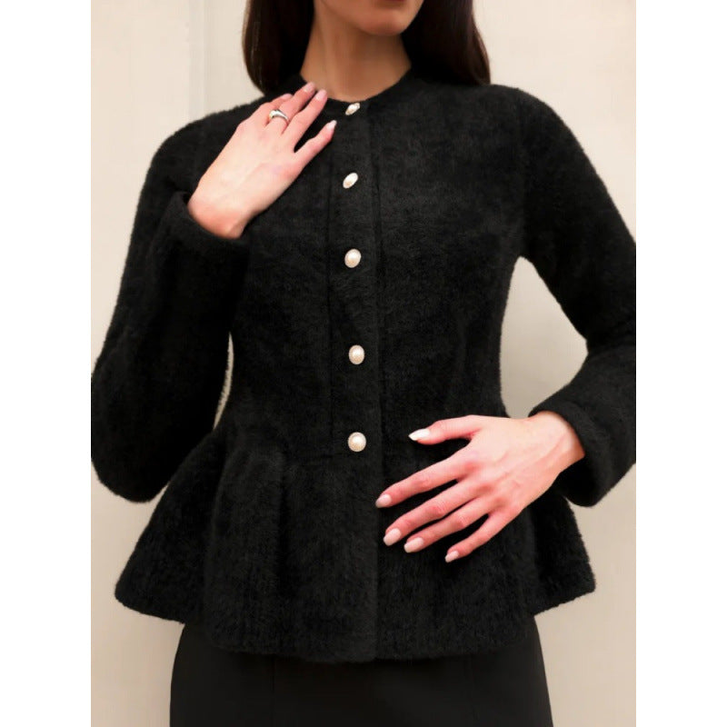 Elegant Knit Cardigan for Women, Slim Fit, Top