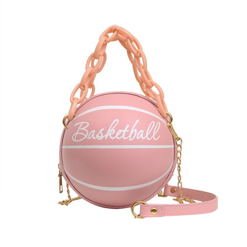 leather pink basketball  hand bags