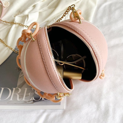 leather pink basketball  hand bags