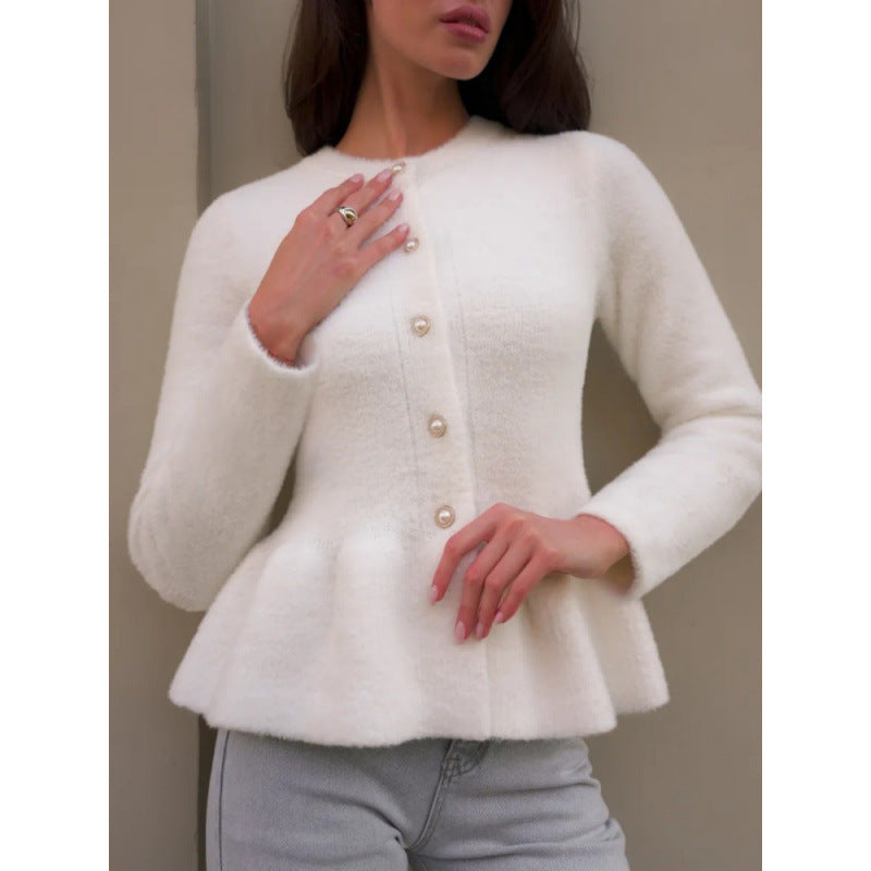 Elegant Knit Cardigan for Women, Slim Fit, Top