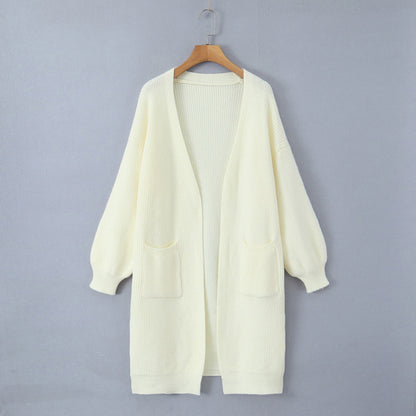 Lazy style long sweater jacket for women