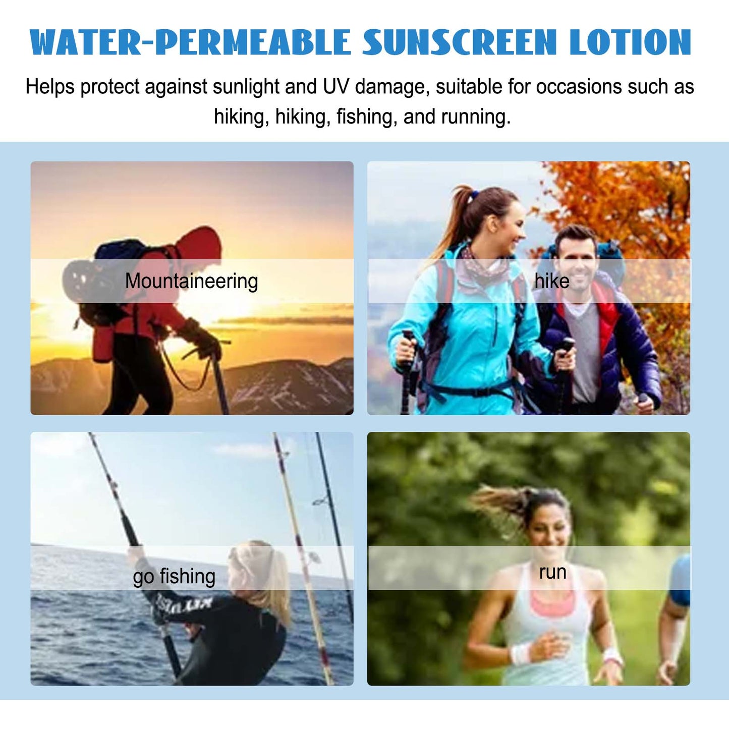 Water-Permeable Sunscreen Lotion, Summer Outdoor Isolation Uv Rapid Film Moisturizing Refreshing Non-Sticky