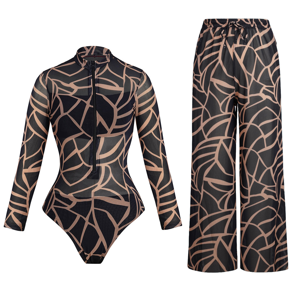 Swimsuit Women Long Sleeve One-Piece SPF Sun Protection Swimwear