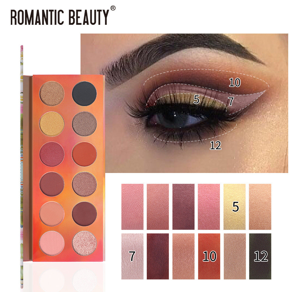 Romantic Beauty 12 Color Dazzle Eye Shadow