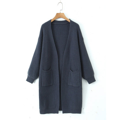 Lazy style long sweater jacket for women
