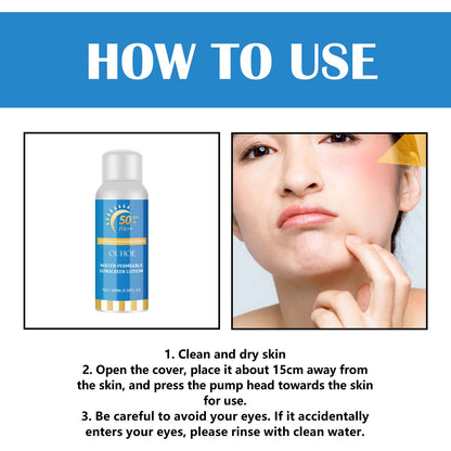 Water-Permeable Sunscreen Lotion, Summer Outdoor Isolation Uv Rapid Film Moisturizing Refreshing Non-Sticky