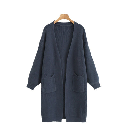 Lazy style long sweater jacket for women