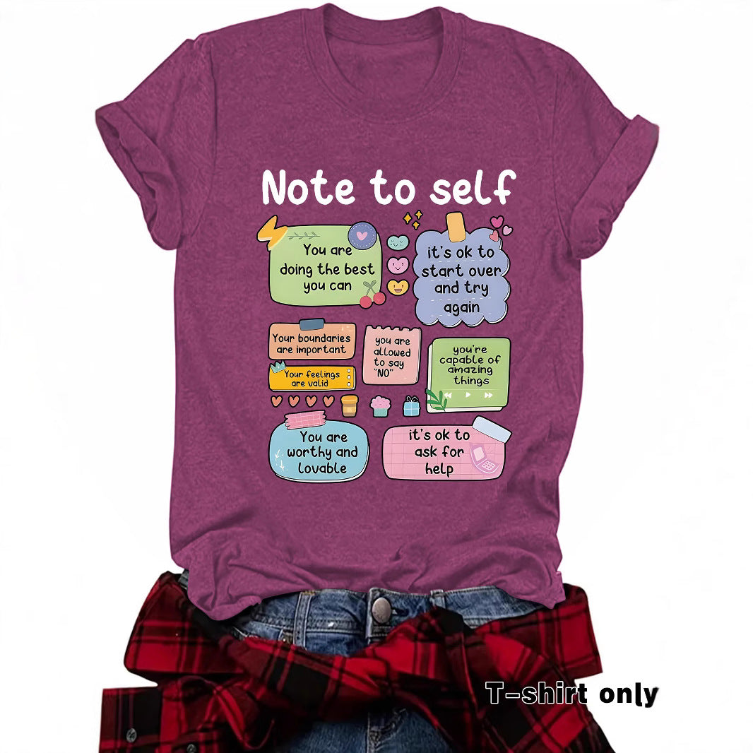 T-shirt self mental health precautions print