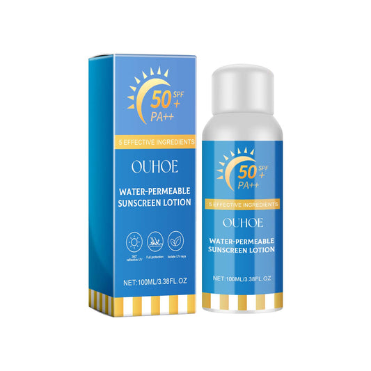 Water-Permeable Sunscreen Lotion, Summer Outdoor Isolation Uv Rapid Film Moisturizing Refreshing Non-Sticky
