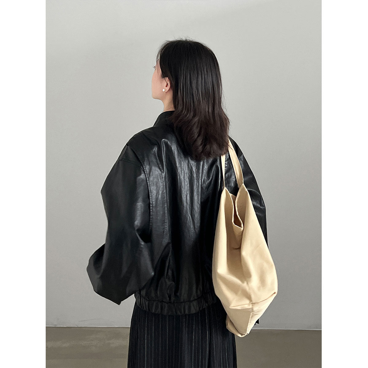 Retro PU Jacket for Women Versatile Leather Coat