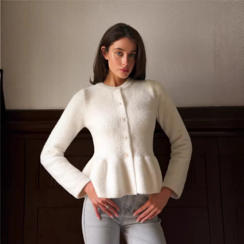 Elegant Knit Cardigan for Women, Slim Fit, Top