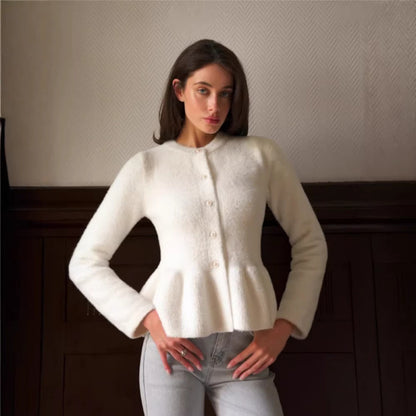 Elegant Knit Cardigan for Women, Slim Fit, Top