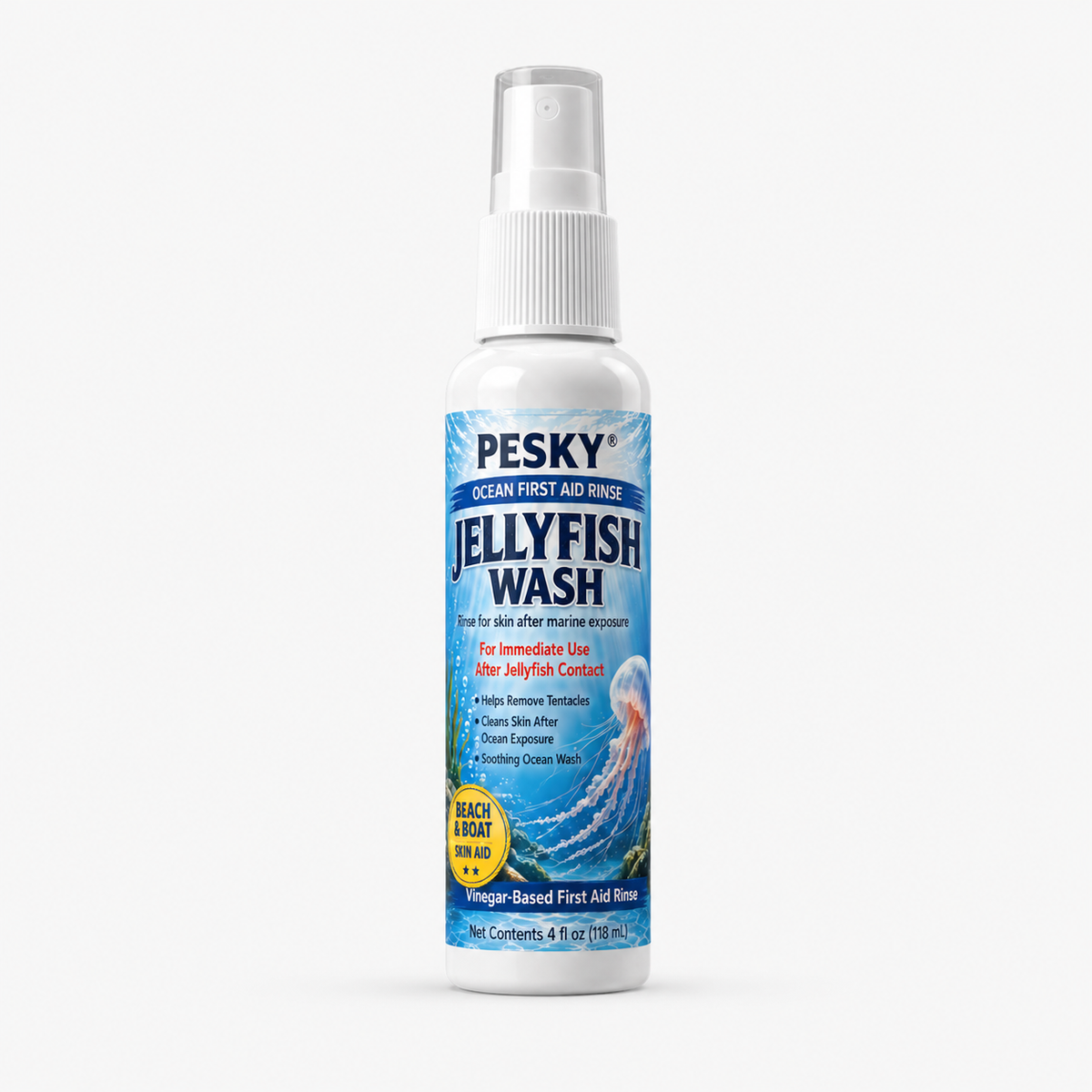 PESKY® Jellyfish Wash – Spray for Marine Stings- for beach bags, boats, dive gear, and coastal first-aid kits-0