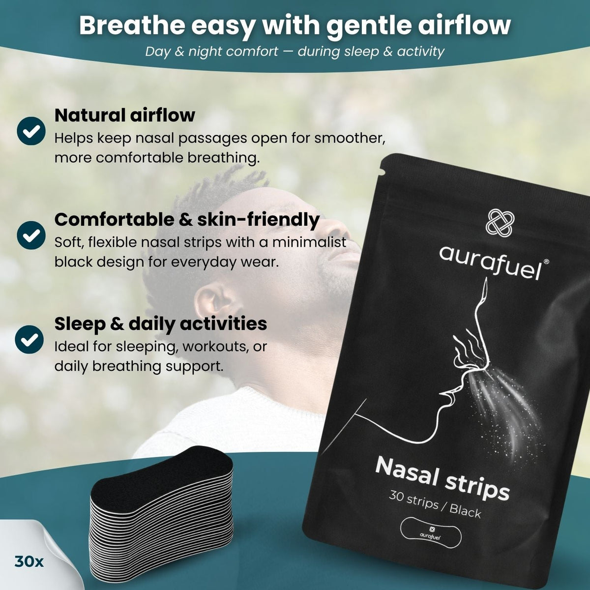 Nasal strips black ( breathe easy )