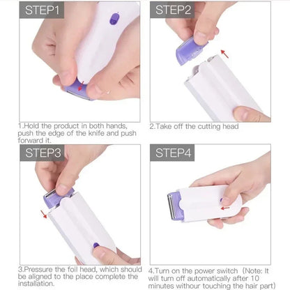 Painless underarm, body Shaver White